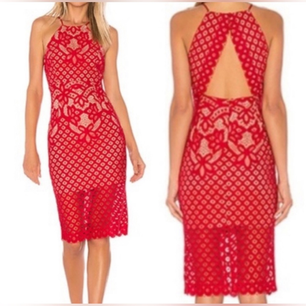 Bardot Mila open back lace dress